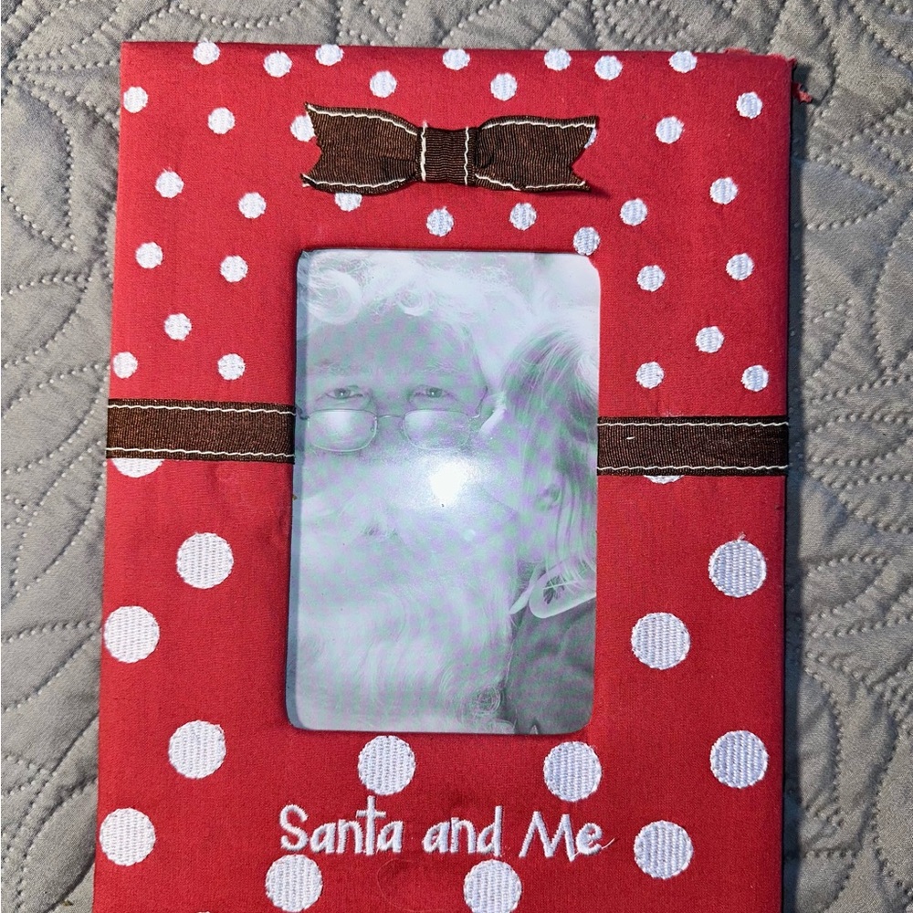 Red Polka Dot 'Santa and Me' Picture Frame